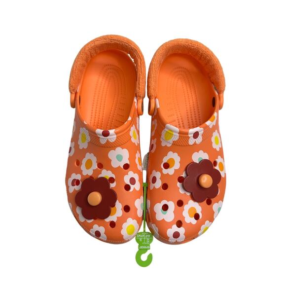 Crocs Zen Garden Sensory Classic Terry Cloth Clogs Orange M 12 W 14 NWT Rare